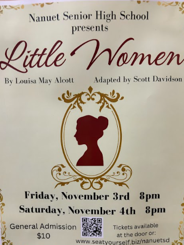 Little Women will be performed this Friday, November 3rd, and Saturday, November 4th, at 8 p.m., in the High School Auditorium. 