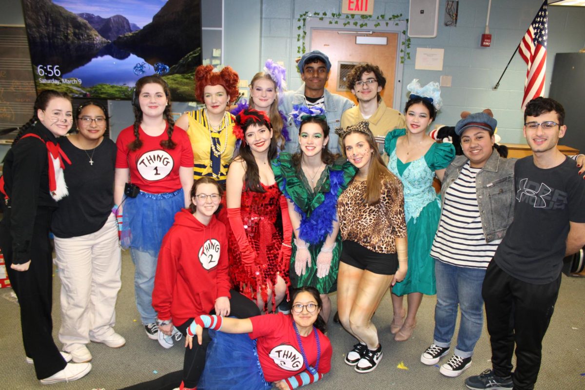 Calling+all+seniors%21+Seniors+in+the+cast+and+crew+of+Seussical+the+Musical+pause+and+pose+for+a+picture.+