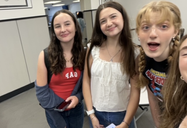 It's Back to School for students at Nanuet High School! Students pause to pose for a picture. 